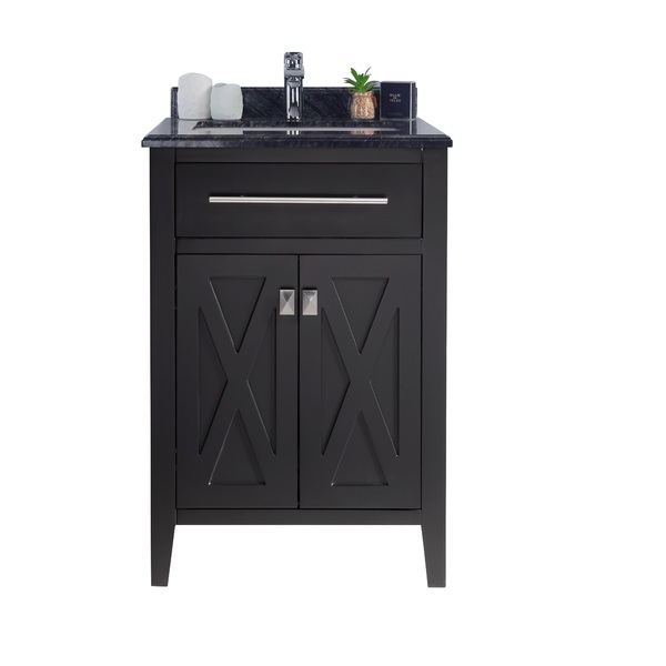 Laviva Wimbledon, 24, Espresso Cabinet & Black Wood Counter 313YG319-24E-BW
